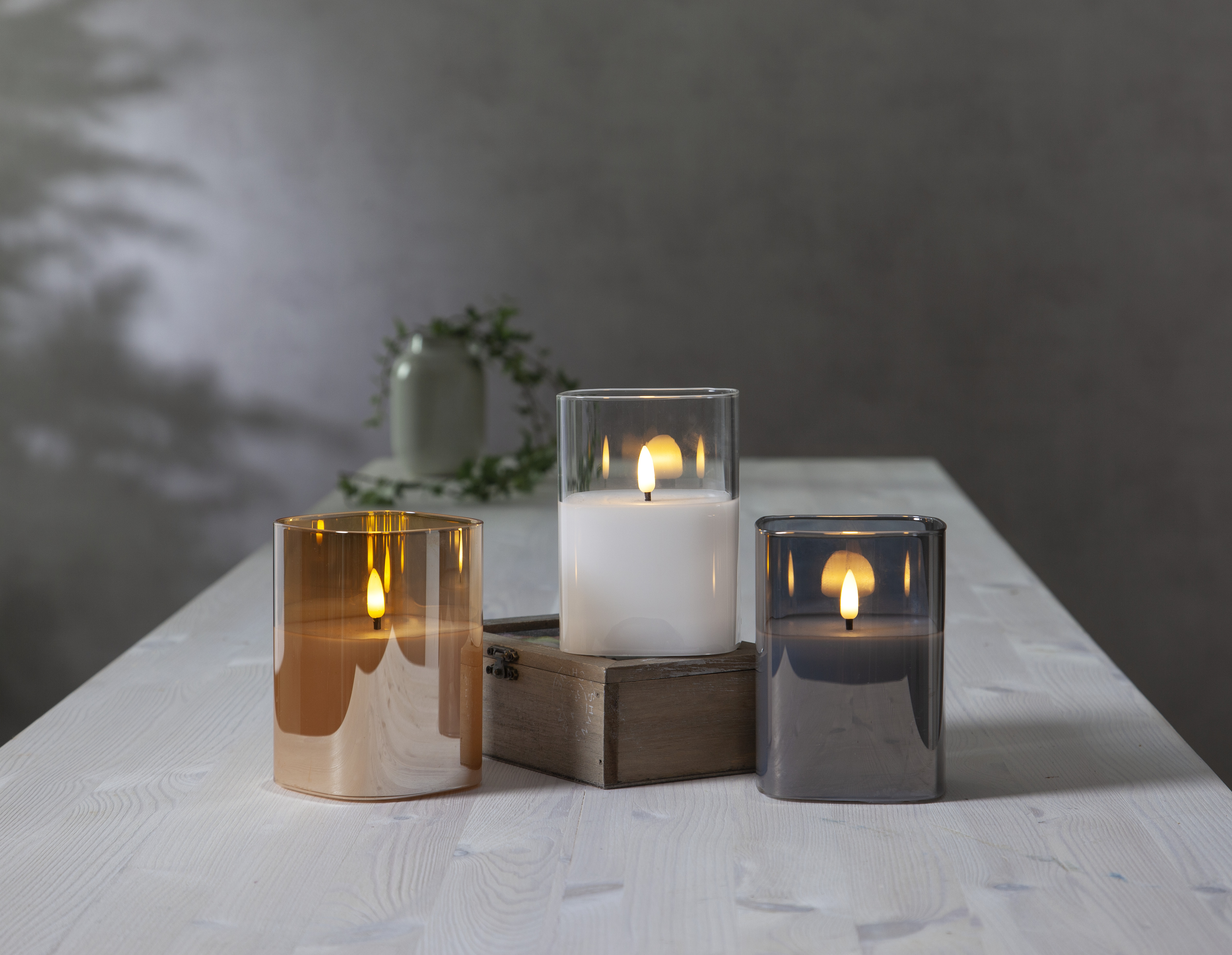 LED Blockljus - Amber - 12,5x9 cm - 3