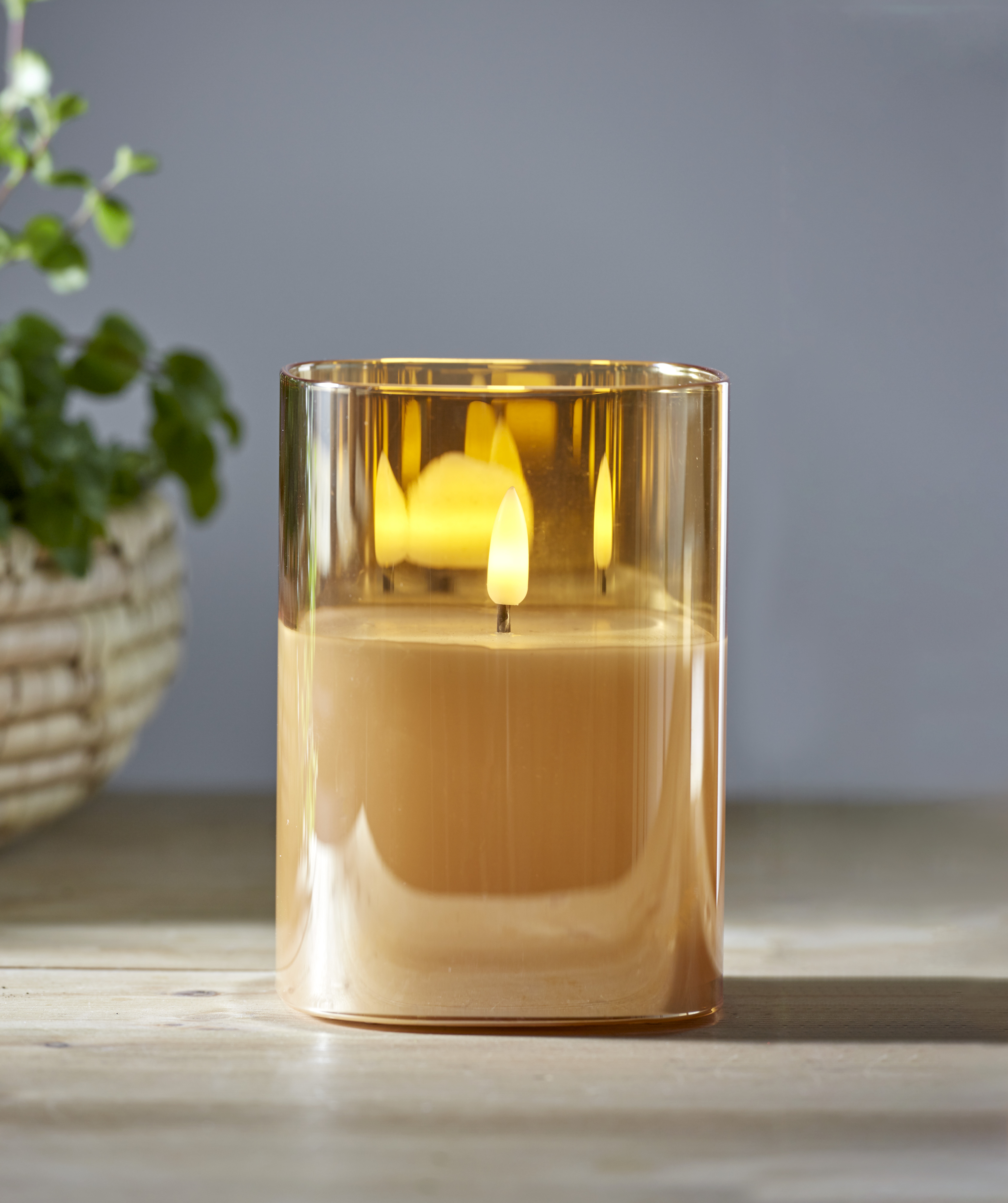 LED Blockljus - Amber - 12,5x9 cm - 7
