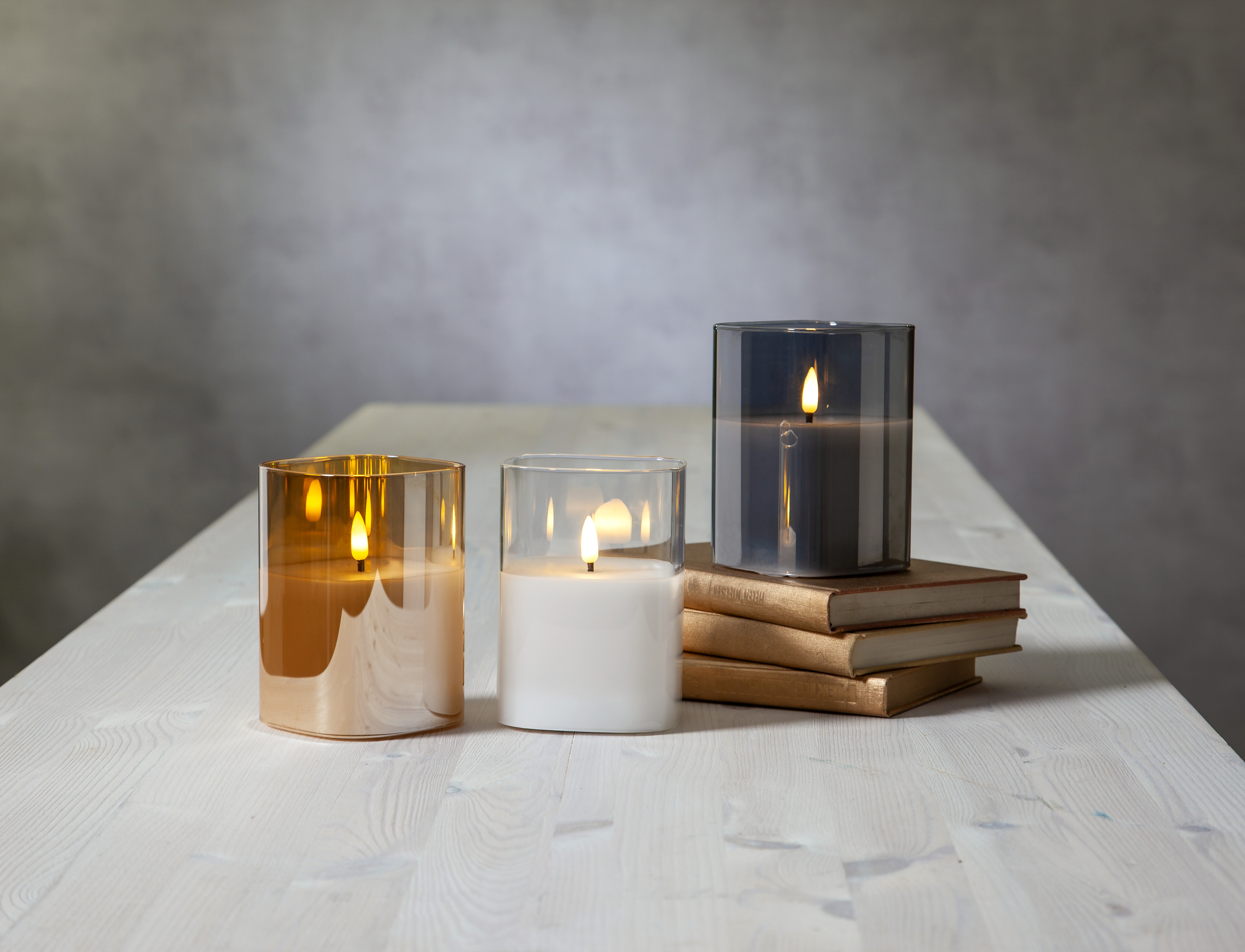 LED Blockljus - Amber - 12,5x9 cm - 4