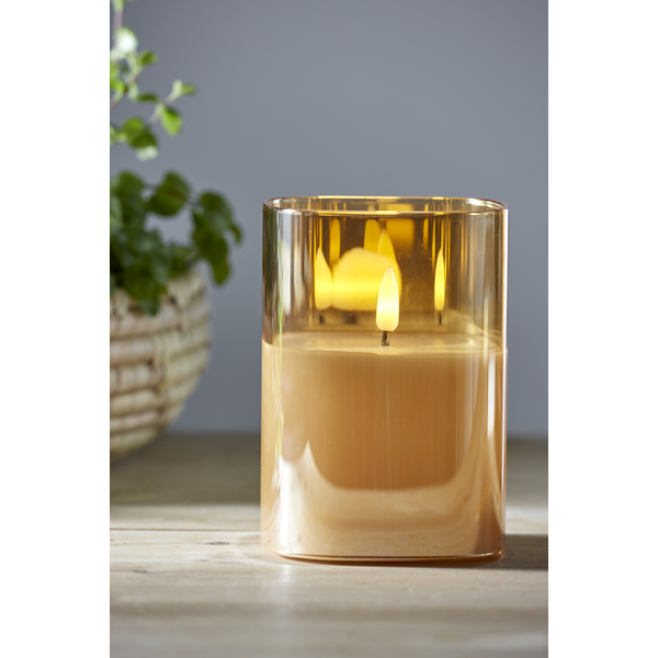 LED Blockljus - Amber - 12,5x9 cm - 2