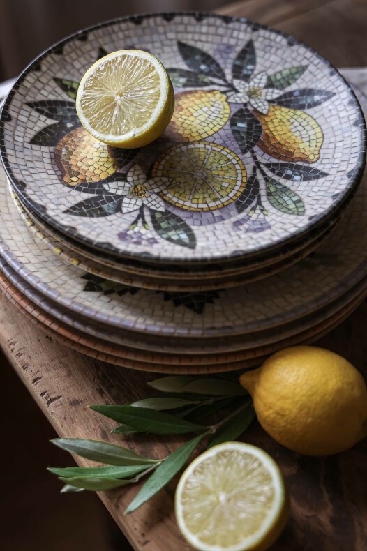 Majas Fat Assiett Citron/Lemon Mosaik Stort - 5
