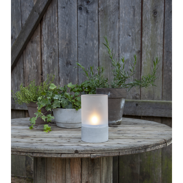 Lykta - Ljuslykta - Glas/Cement - 18 cm - 2