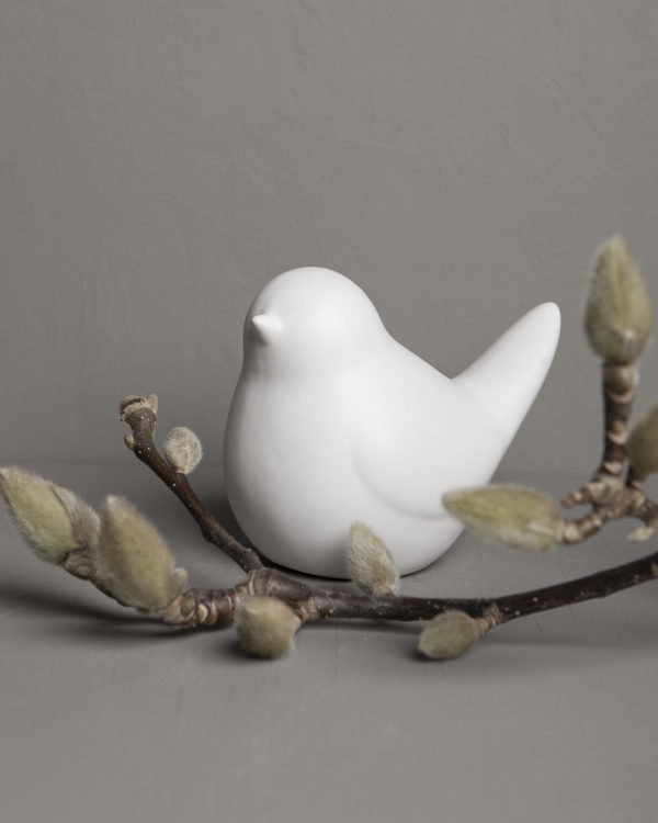 Stor vit fågel - 11 x7x9 cm - 2