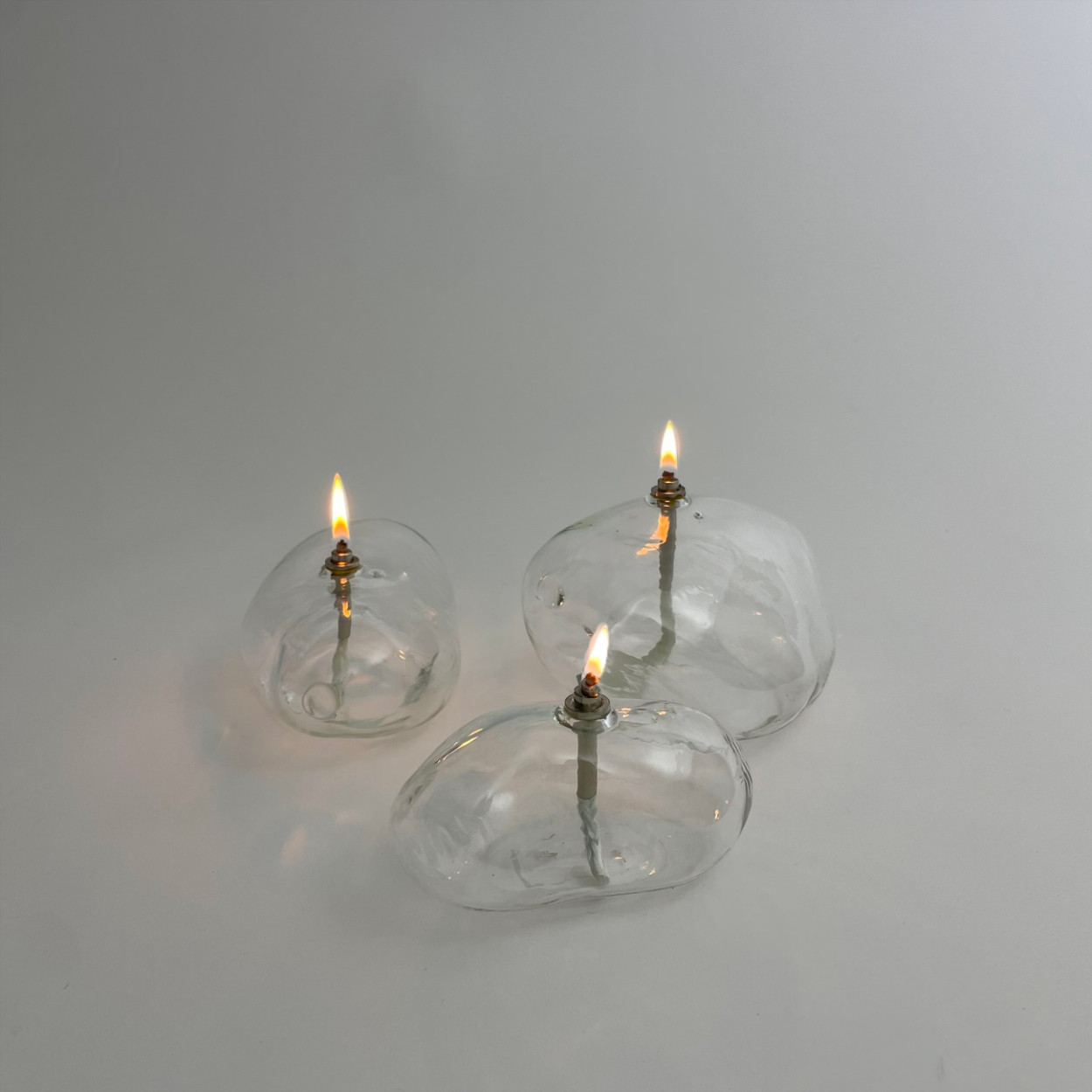 Oljelampa - Ljusstake - Glas - Klar - Sten - 17x6,5 cm  - 3