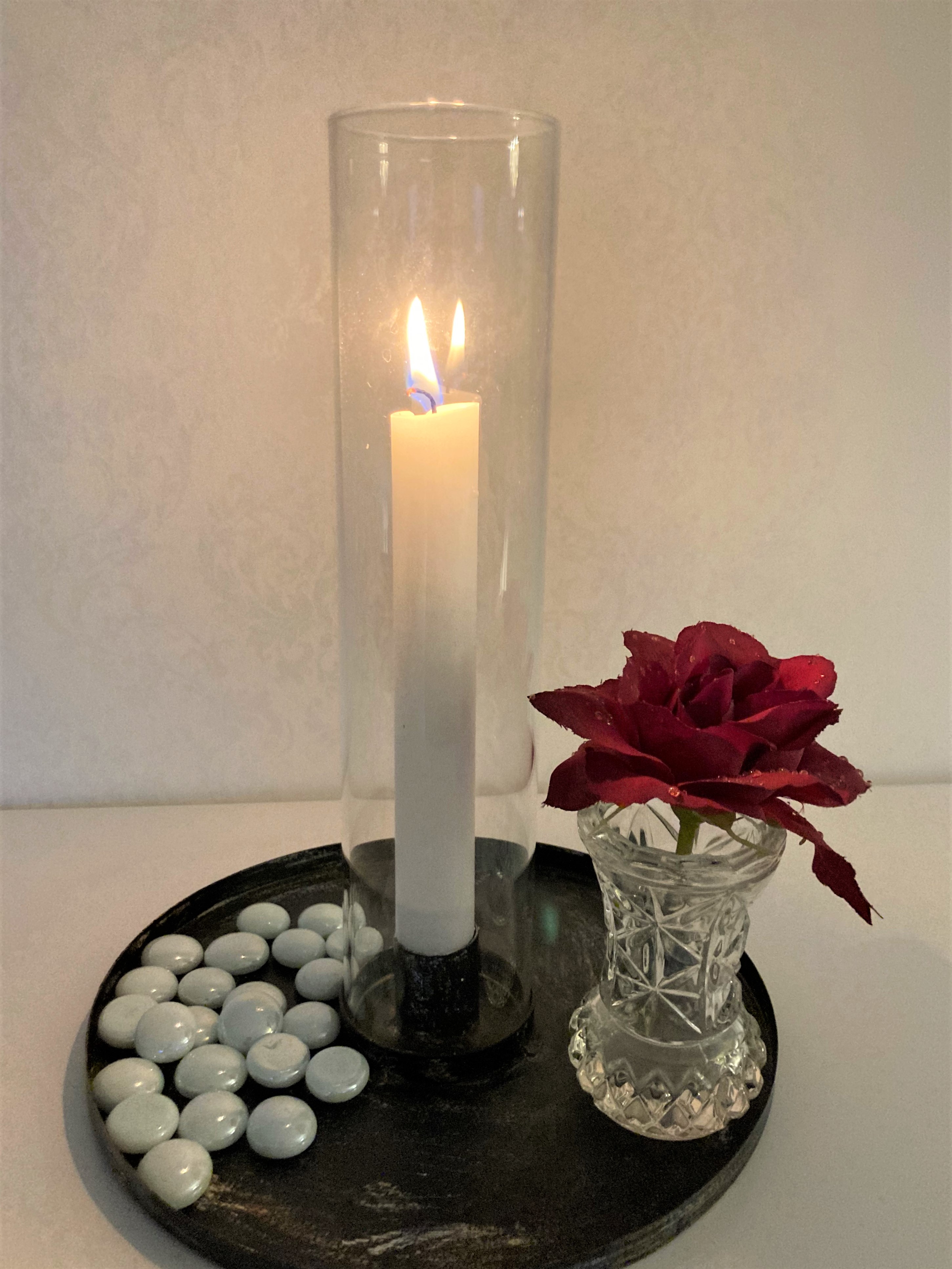 Lykta - Ljusstake med fat - 25x20 cm - 3