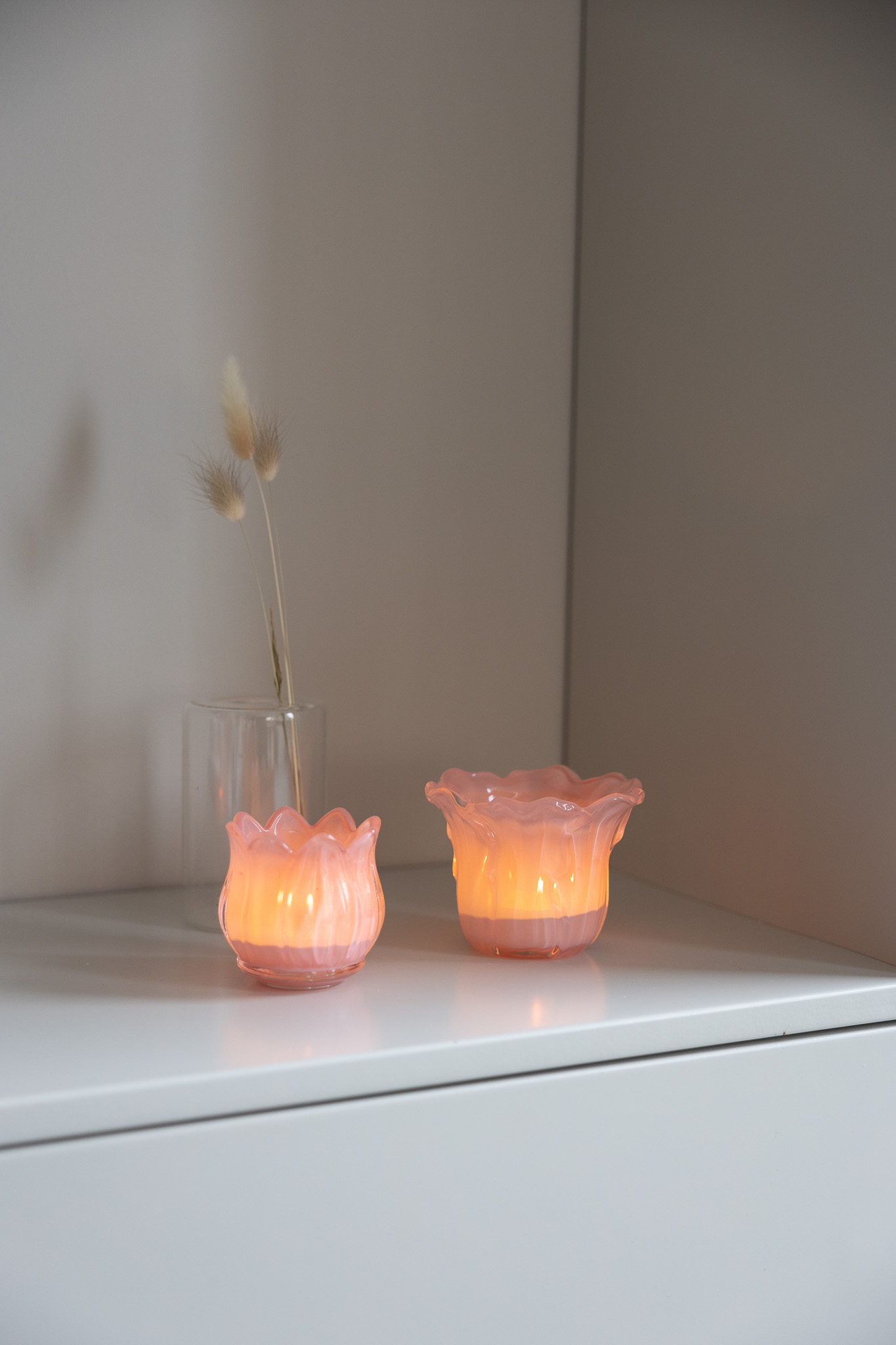 Ljunga - Candlestick - Lantern - Salad leaves - Glass - Peach - 2