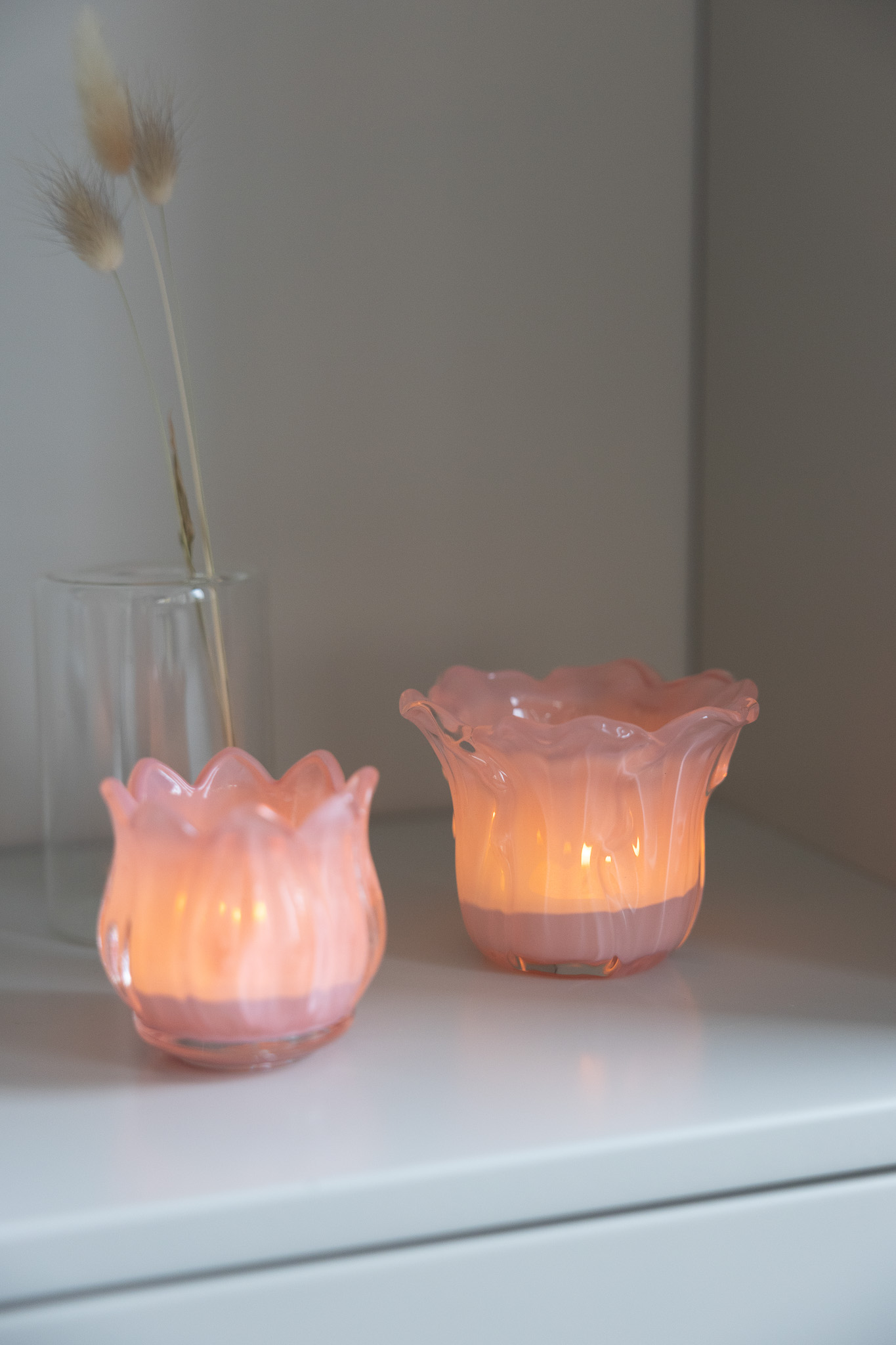 Ljunga - Candlestick - Lantern - Salad leaves - Glass - Peach - 3