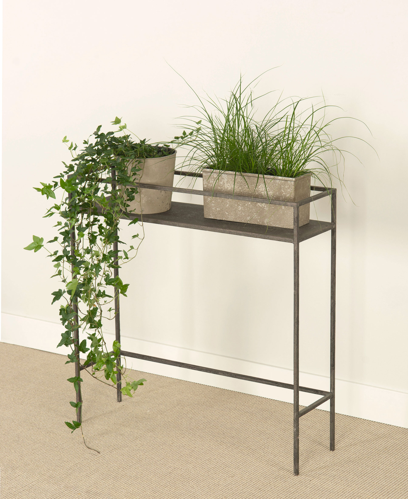 Flower table - Table - Pedestal - Metal Grey 69x20x70 cm - 4