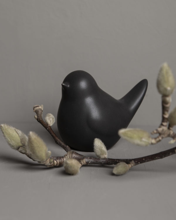 Stor svart fågel - 11 x7x9 cm