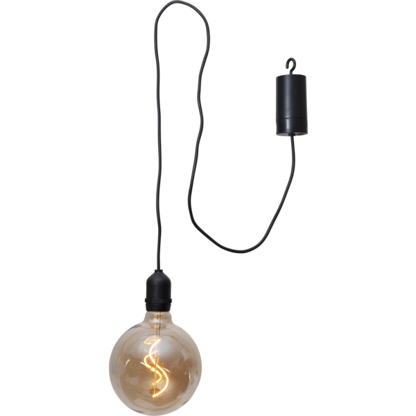 Hanging glass decoration - Battery operated - Amber - 4