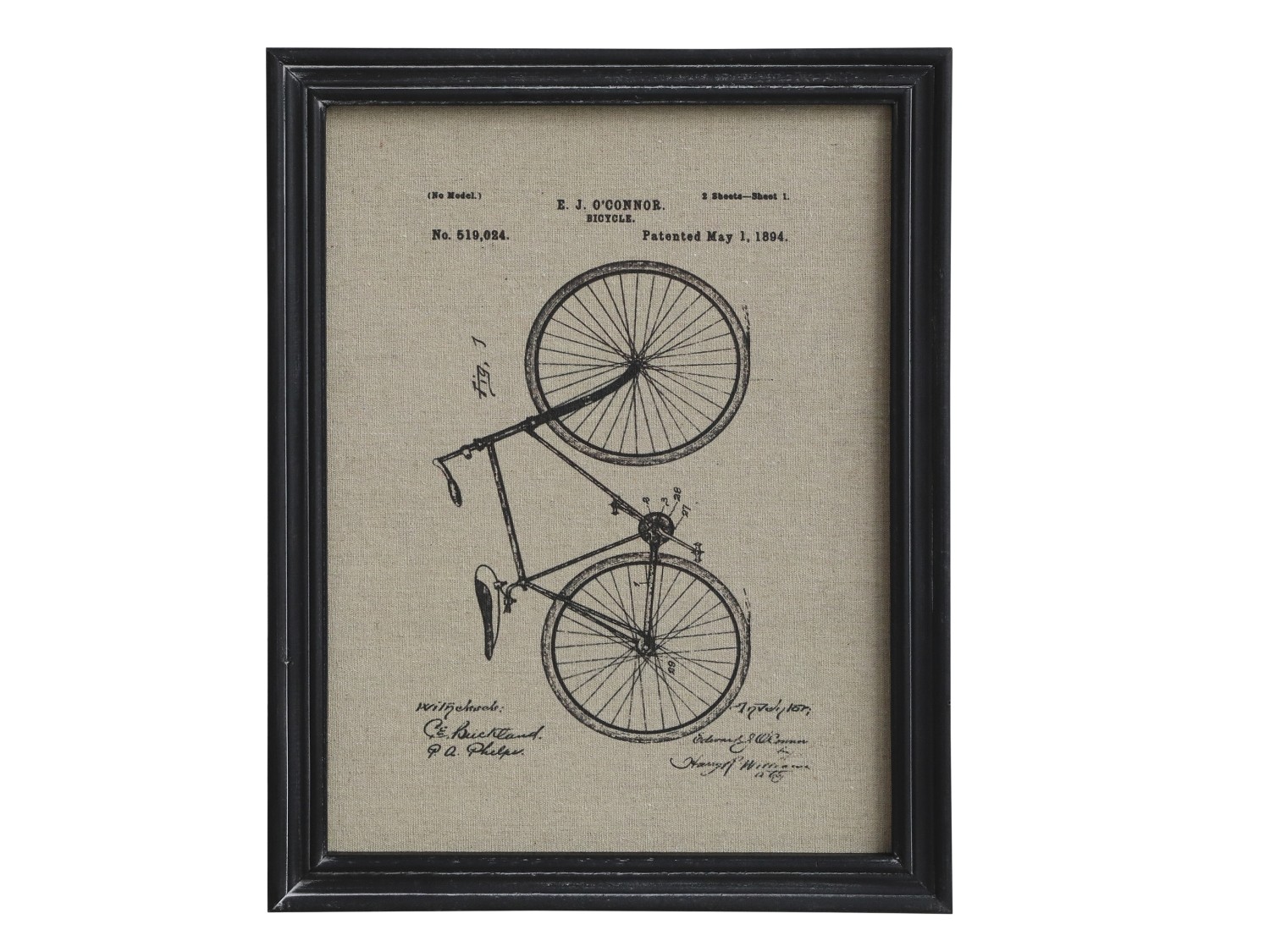 Bild med cykel & svart ram H43/L33 cm - 3