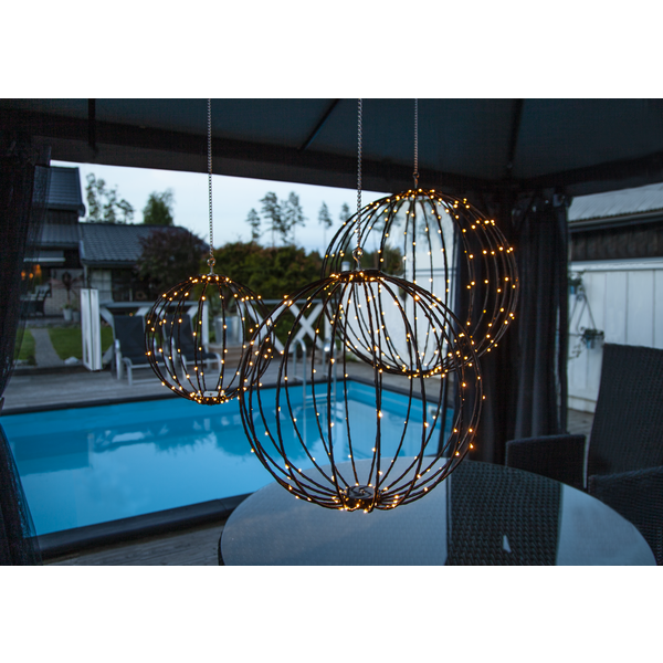 Ljusklot - Hängande dekoration - Klot - Boll med ljusslinga - Medium - 10
