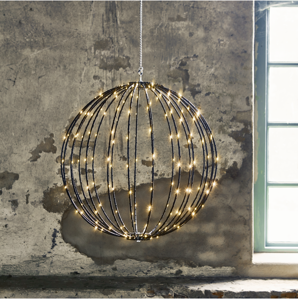 Hanging decoration - Sphere - Ball with light string - Large - 3