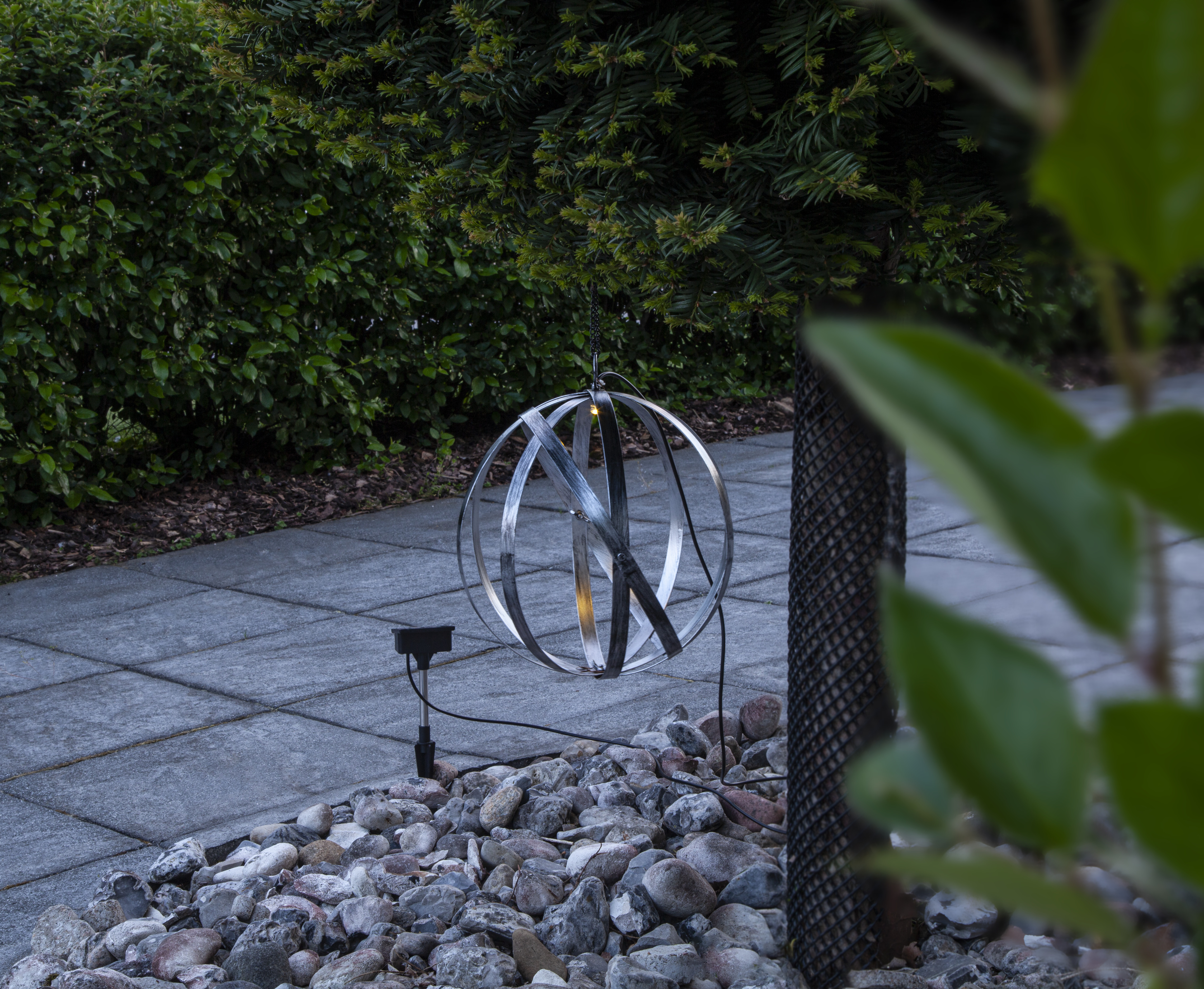 Solar cell decoration - Ribbon ball - Net ball - Ball - 30 cm - 3