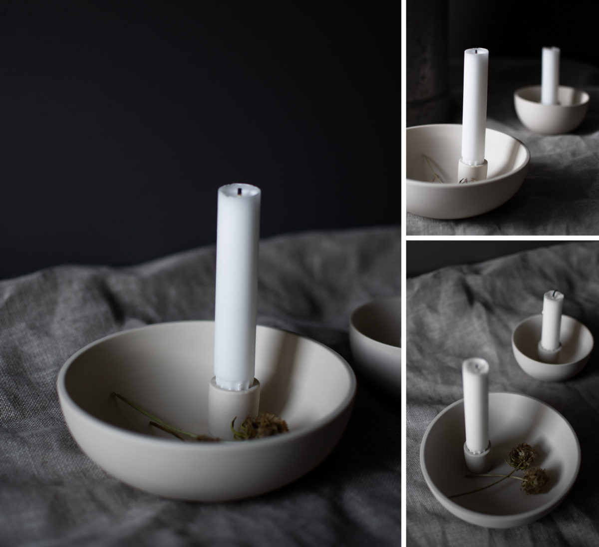 Candle holder Large - Beige - 2