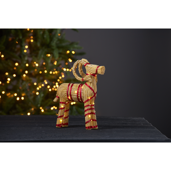 Dekorationsfigur - Julbock - Led - Halm