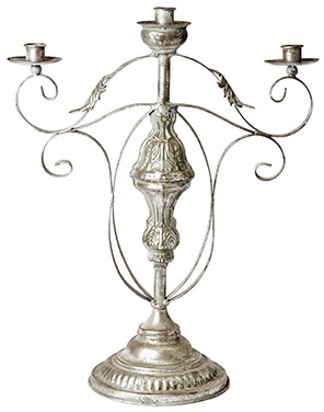 Candlestick - Candelabra 38x50 cm - Antique silver - 2