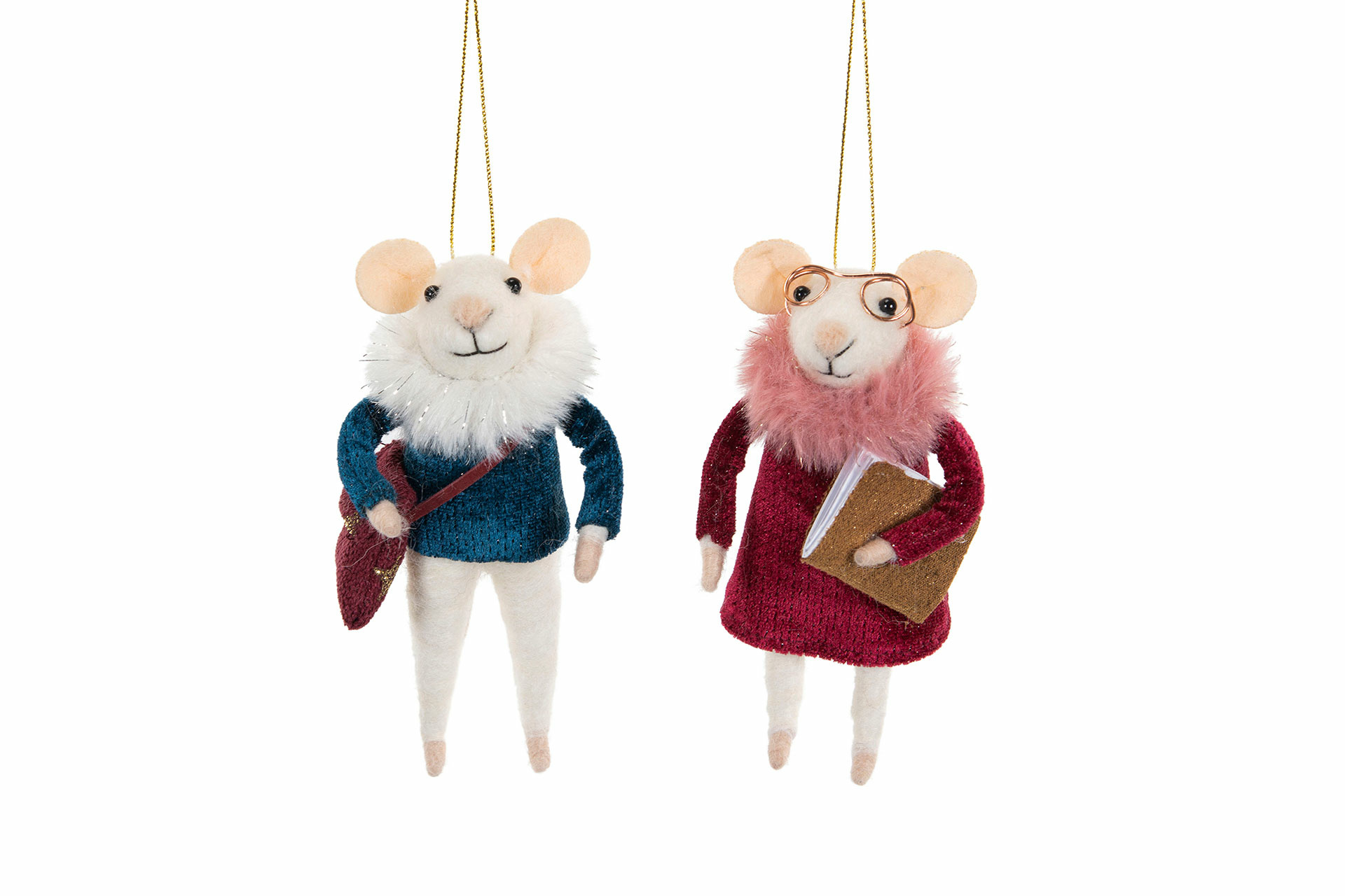 Ulldjur - Möss Vinterbarn - 2-pack - 13 cm - 2