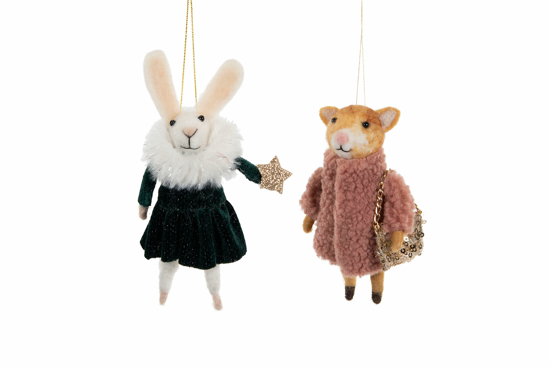 Ulldjur - Party Katt & Kanin - 2-pack - 15 cm - 2