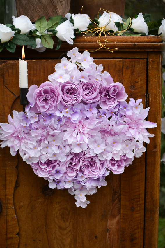 Matta med pion, dahlia & hortensia - Rosa - 33x33 cm - 3