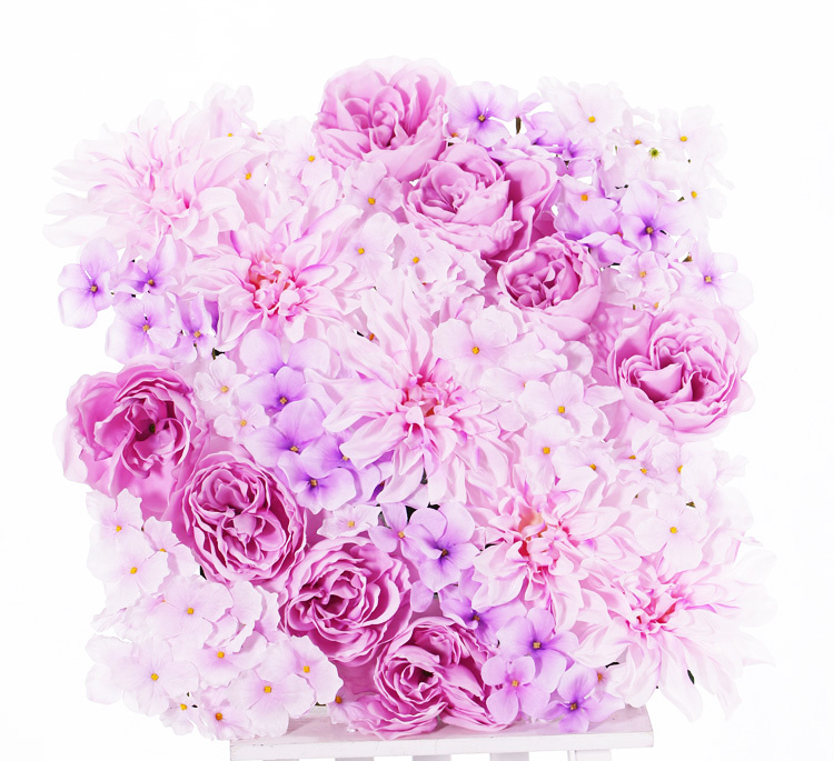 Matta med pion, dahlia & hortensia - Rosa - 33x33 cm - 4