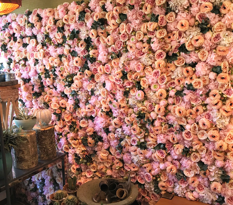 Matta med pion, dahlia & hortensia - Rosa - 33x33 cm - 7