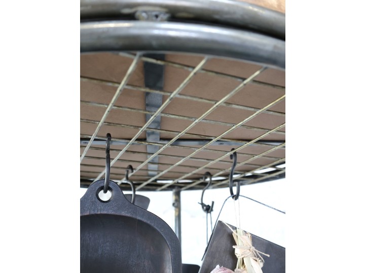 Shelf on wheels with wooden boxes - 160.5x60 cm - 4