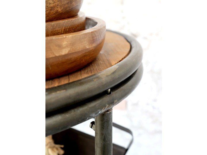 Shelf on wheels with wooden boxes - 160.5x60 cm - 3