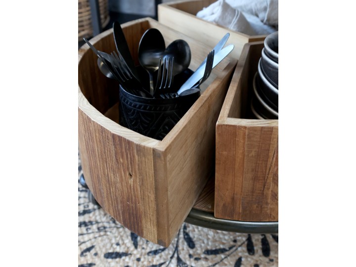 Shelf on wheels with wooden boxes - 160.5x60 cm - 6