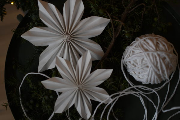 White Advent star/star - Paper - Paper star - 15 cm - White - 5