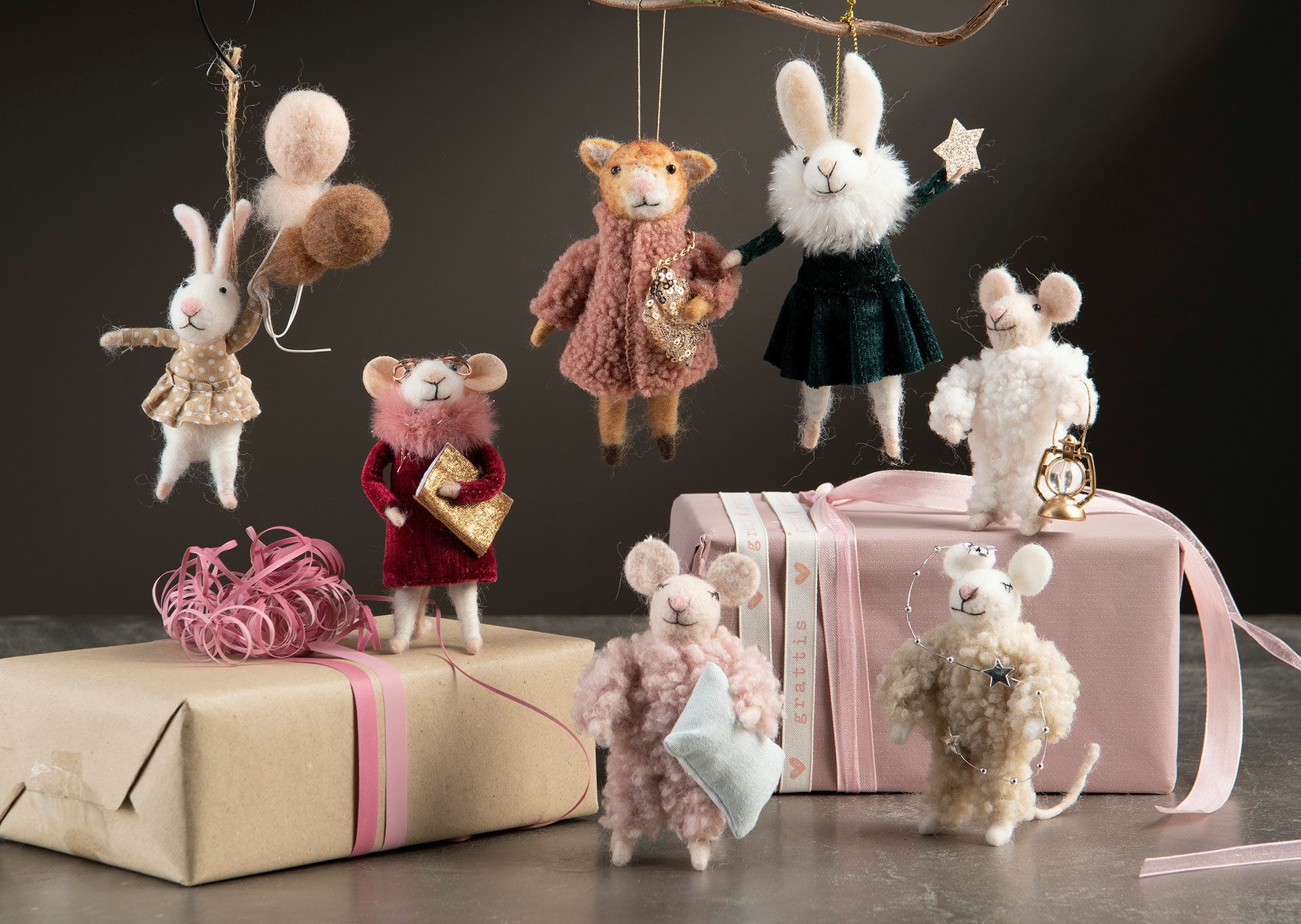 Wool animal - Rabbit Balloon - 2-pack - 16 cm - 4
