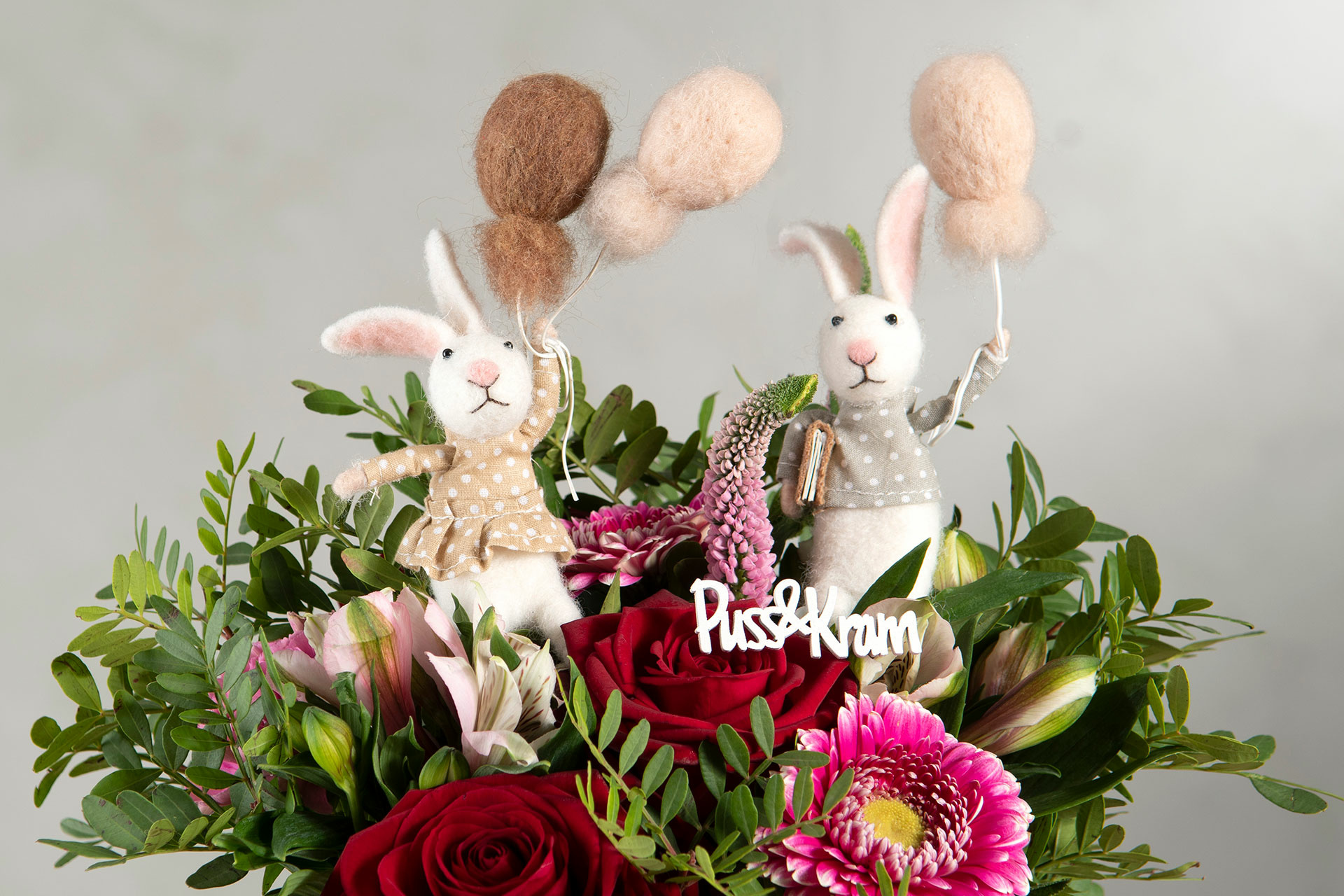 Wool animal - Rabbit Balloon - 2-pack - 16 cm - 2