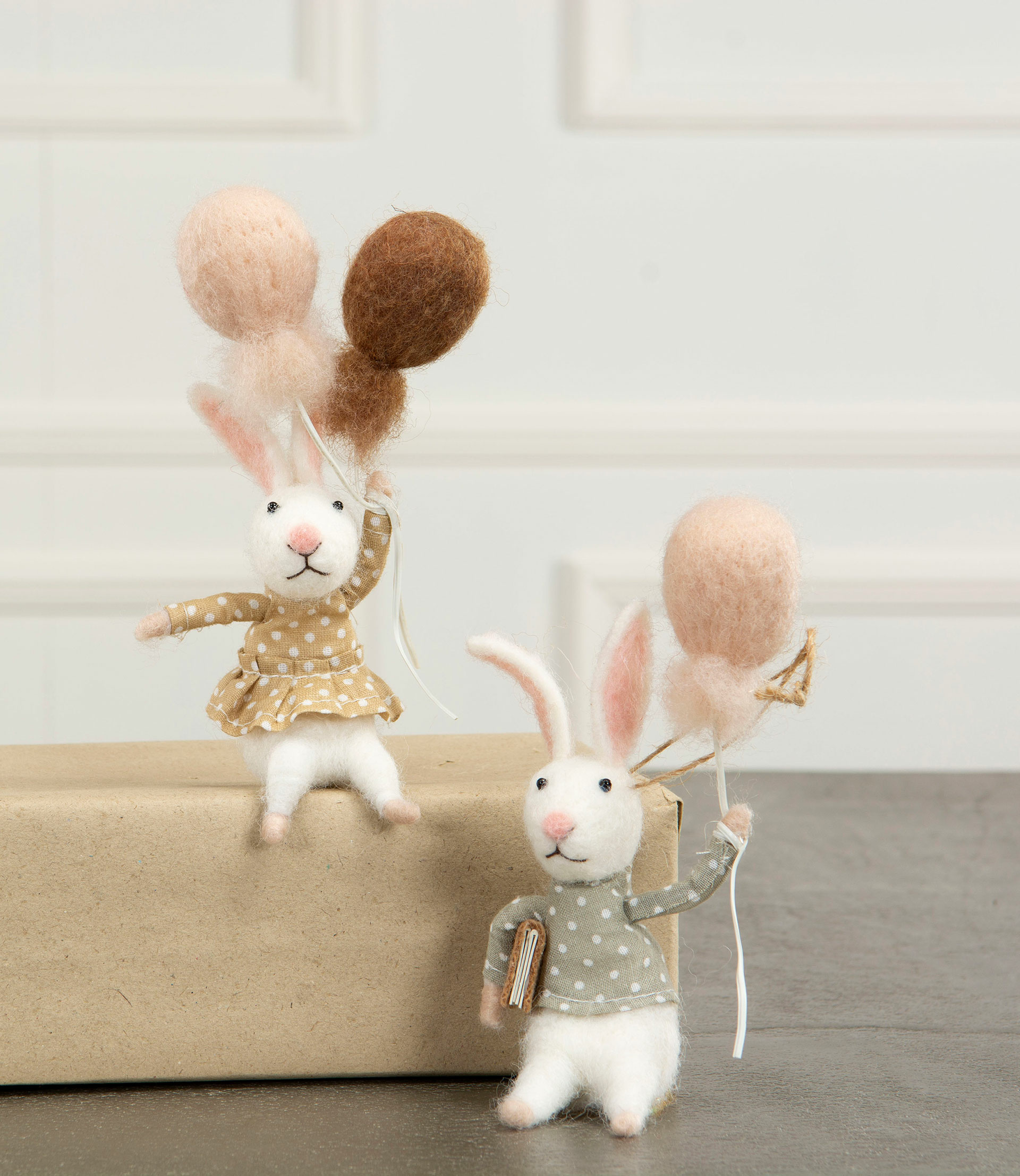 Wool animal - Rabbit Balloon - 2-pack - 16 cm
