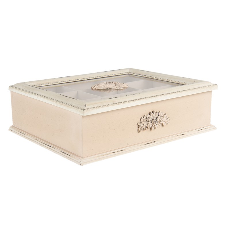Tel box - Wooden box with lid - Storage - Antique - 32x26x9 cm - 5