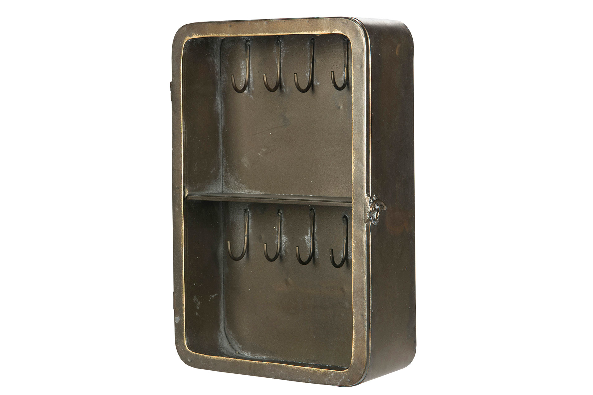 Nyckelskåp Antik Mässing - Industri - 28x11x40 cm - 2