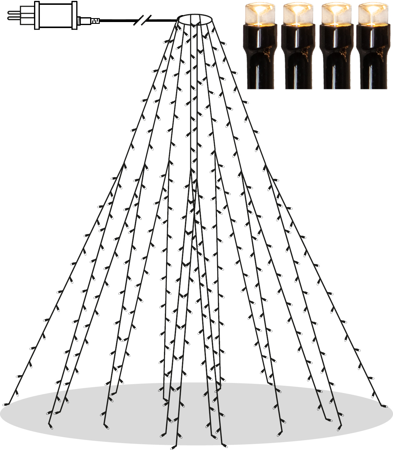 Christmas tree lights - LED light string - Warm White - 5
