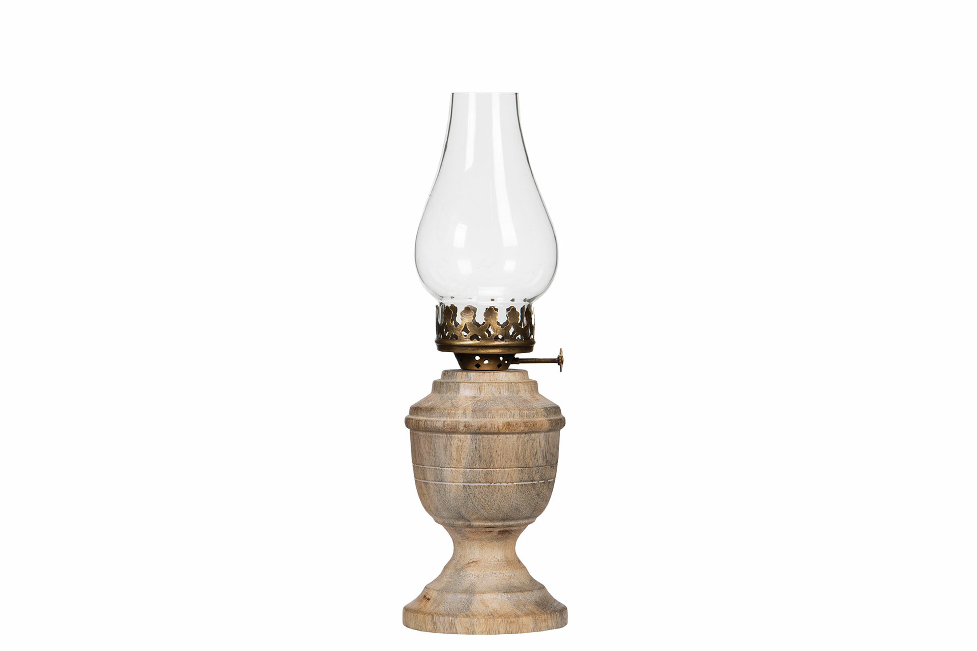 Lantern - Candlestick - Candle lantern - Wood - Ø9.5x31 cm - 3