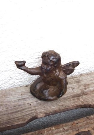 Fe - Älva - Järnfe med fågel - Gjutjärn  - 2