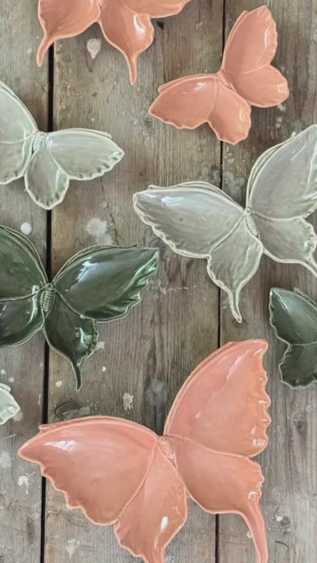 Plate - Assiette - Butterfly - Porcelain - Grey - Ceramic - Medium - 3