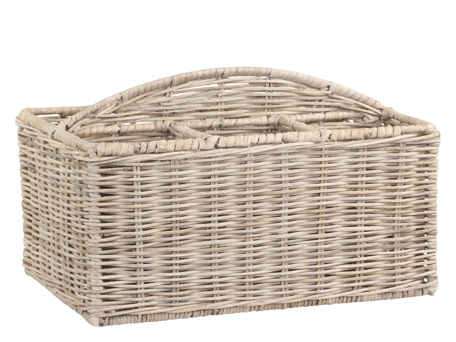 Flätad korg med 4 fack H19/L29/B20 cm - 3