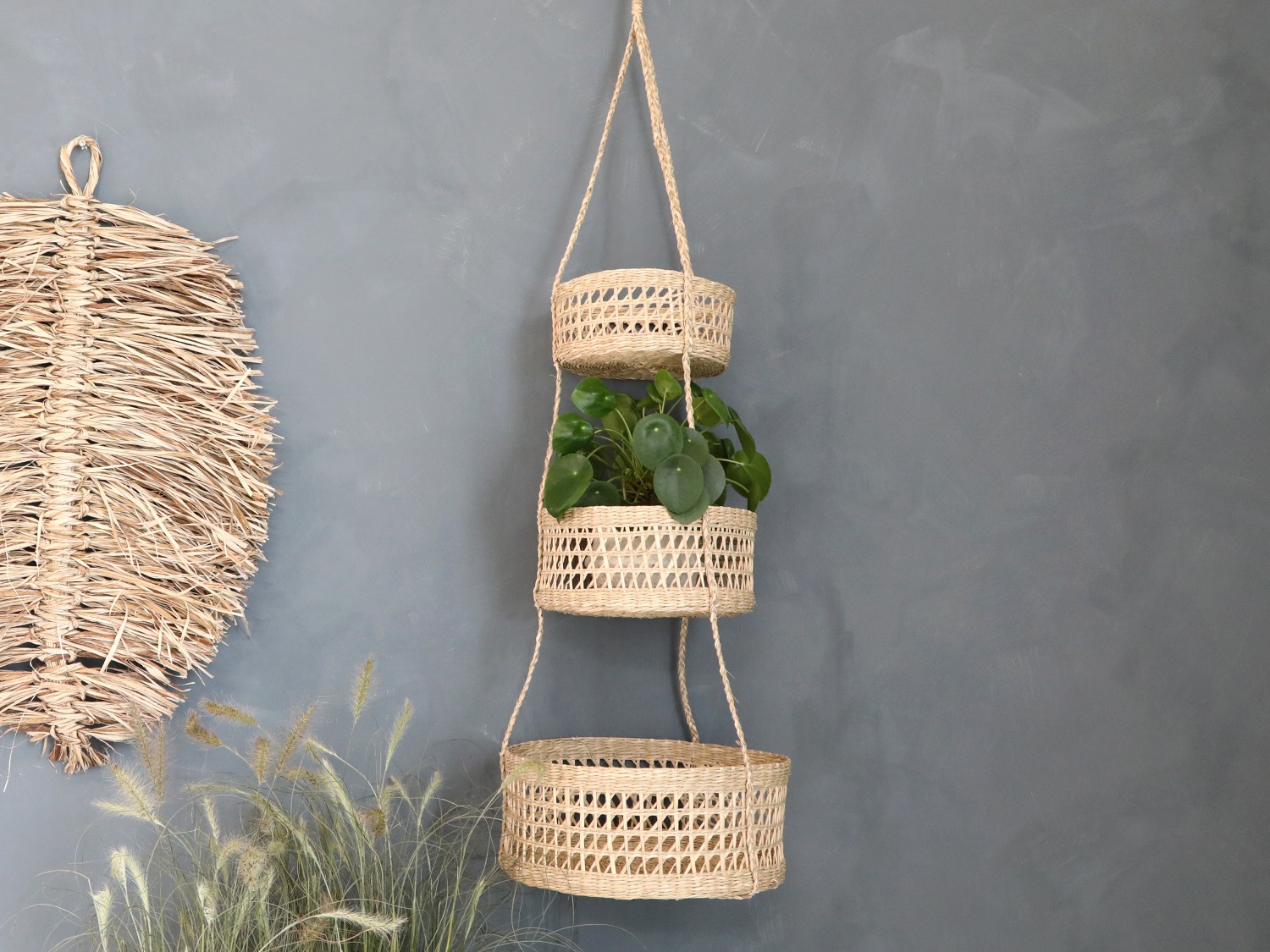 Hanging basket with 3 baskets H115/Ø32 cm - 2