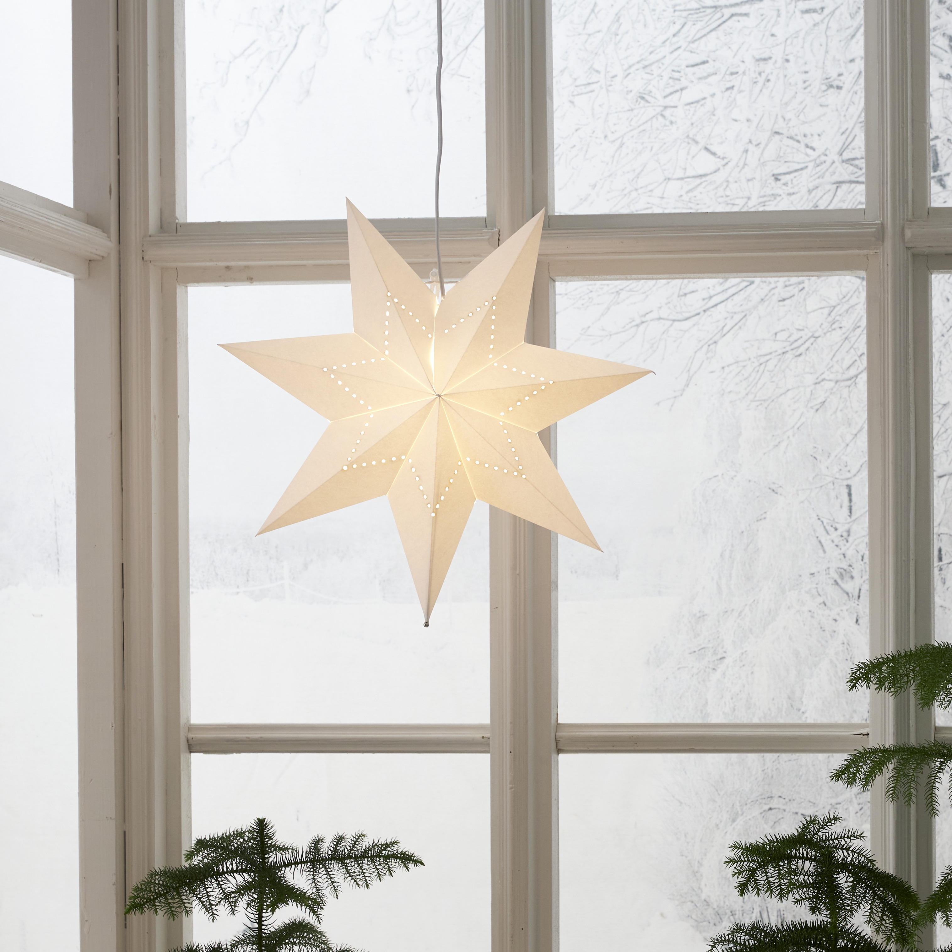 Stjärna - Adventsstjärna - Vit - Stella - 43x43 cm 