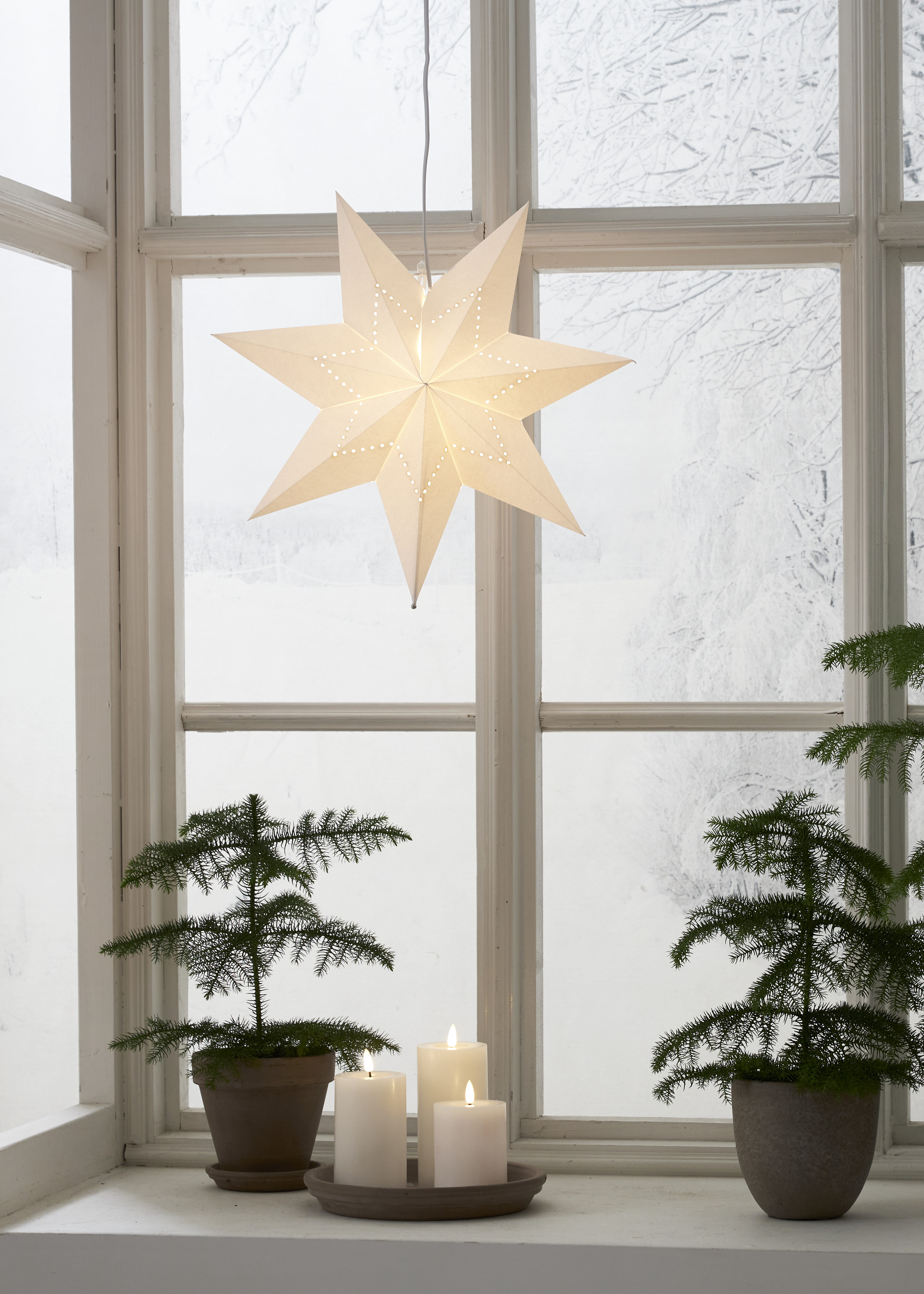 Stjärna - Adventsstjärna - Vit - Stella - 43x43 cm  - 2