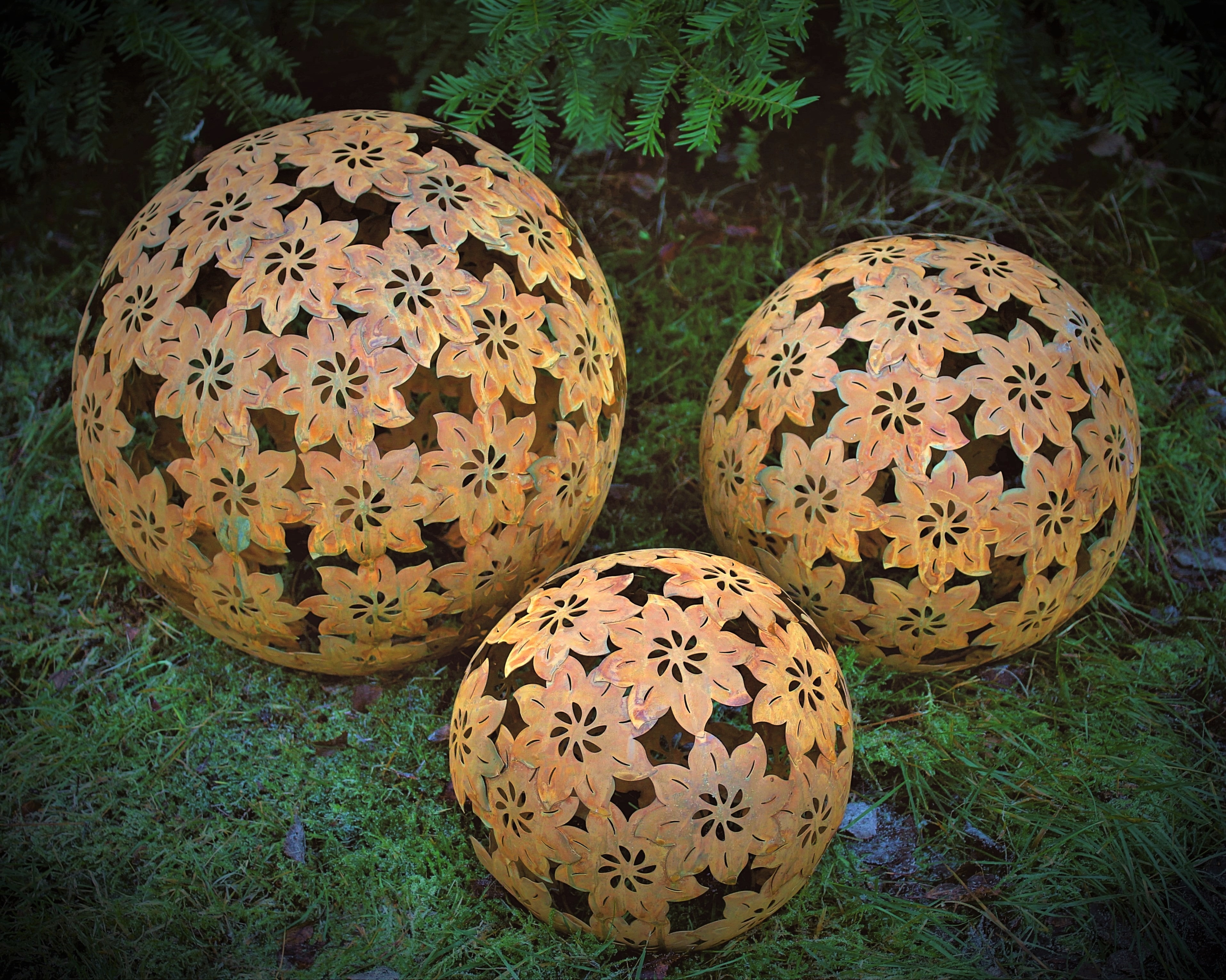 Sphere - Flower - Rust - 28 cm - Medium - 3