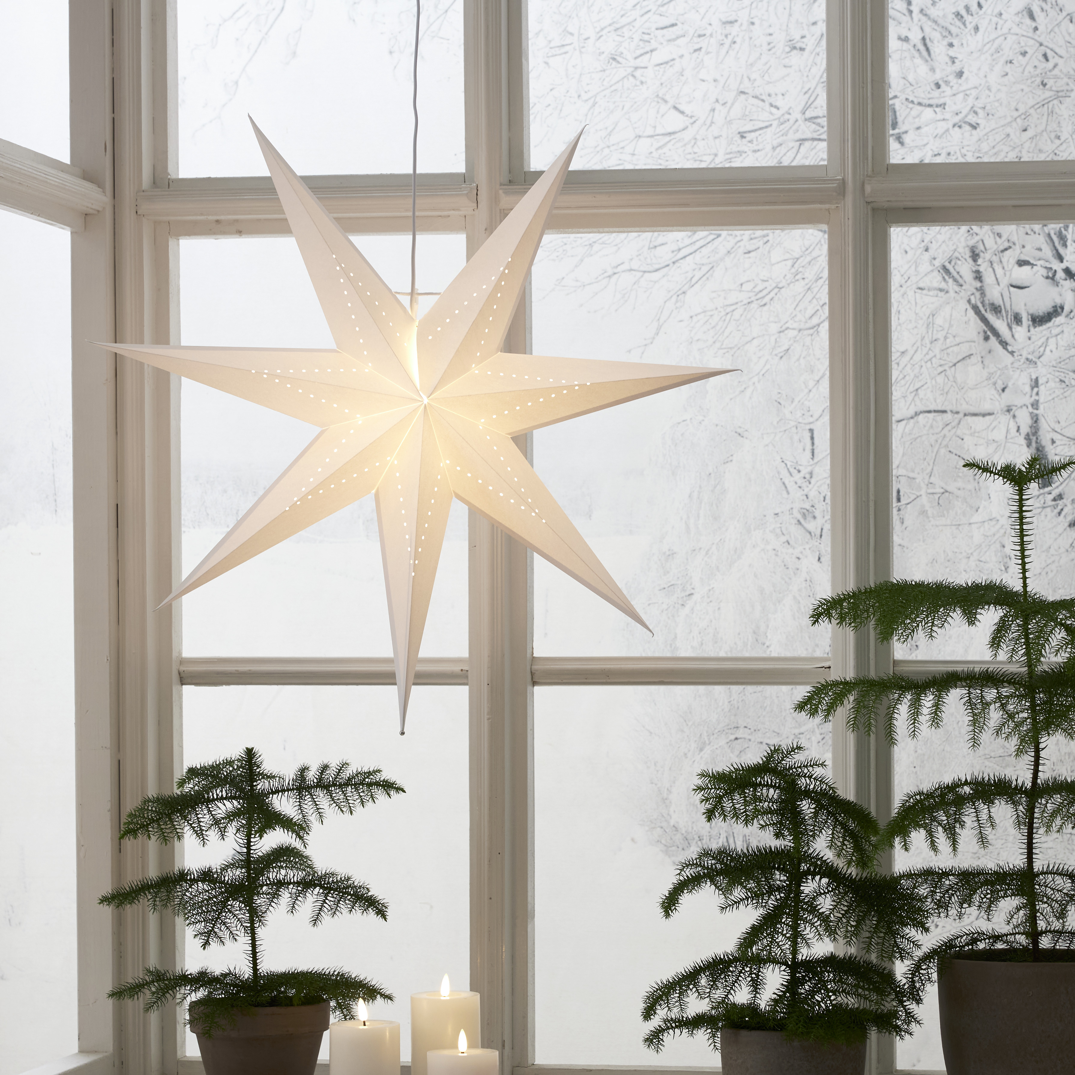 Stjärna - Adventsstjärna - Vit - Stella - 70x70 cm  - 5