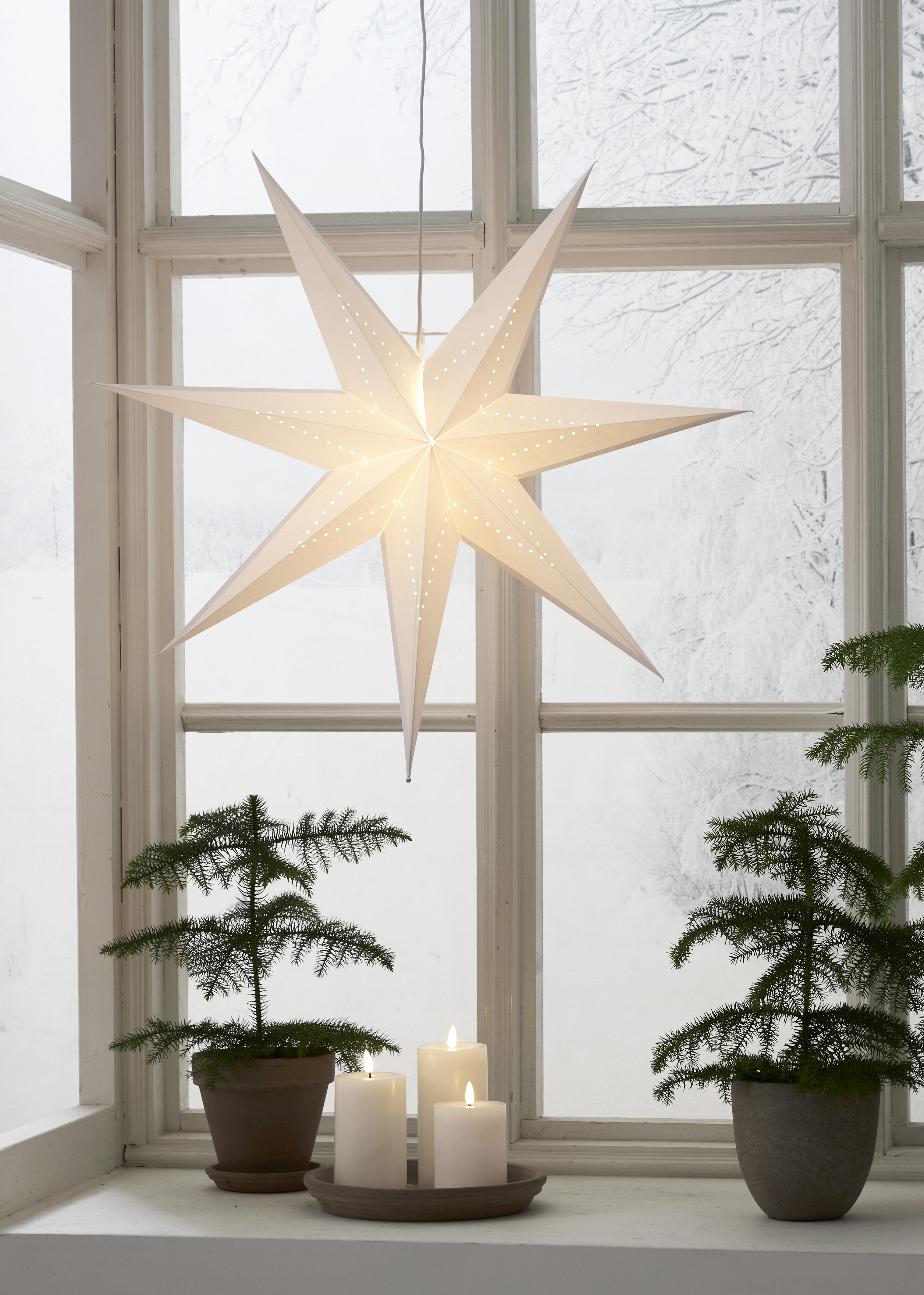 Stjärna - Adventsstjärna - Vit - Stella - 70x70 cm 