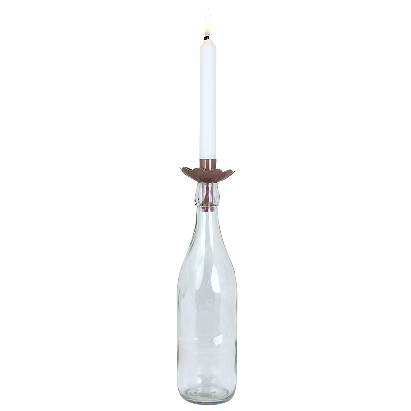 Candle holder for bottle - Crown candle - Pink - 3