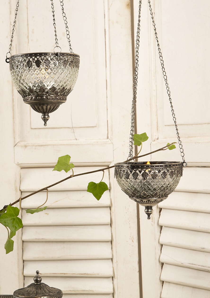 Hanging lantern - Lantern - Light lantern - Silver - Large - 2