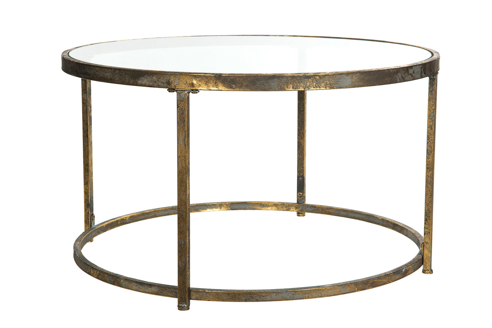 Bord - Soffbord med Glasskiva Guldbrun 80x44 cm - 2