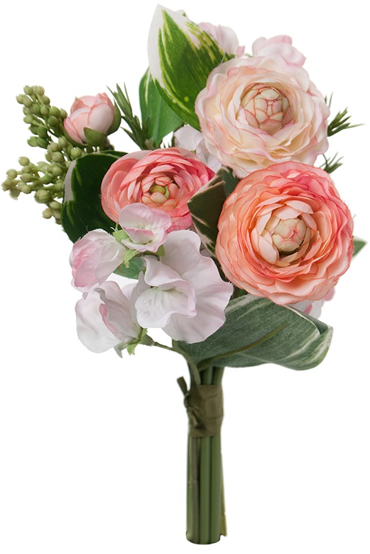 BOUQUET MIX PINK - SILK FLOWERS - 30 CM - 4